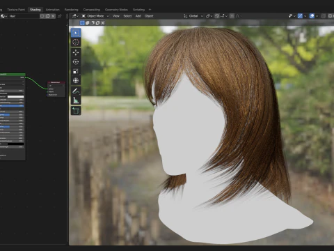 Tarjeta de pelo en tiempo real No3 Modelo 3D