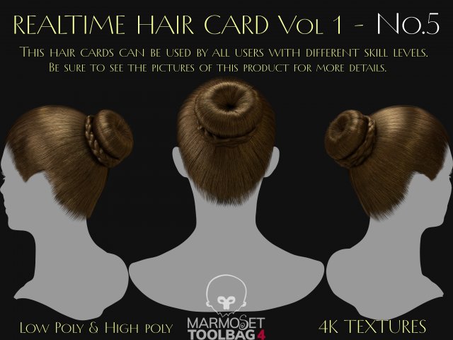 Realtime Haircard Vol 1 - No5 Modèle 3D .c4d .max .obj .3ds .fbx .stl .blend 
