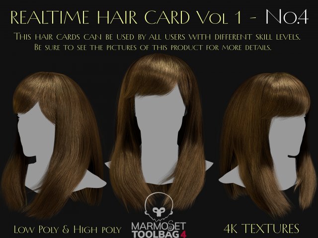 Realtime Haircard Vol 1 - No4 Modelo 3D .c4d .max .obj .3ds .fbx .stl .blend 