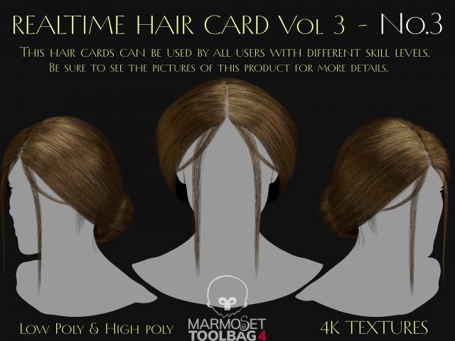 Realtime Haircard Vol 3 - No3 3D Model .c4d .max .obj .3ds .fbx .stl .blend 