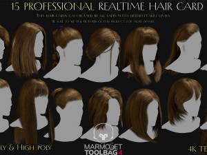15 Professional Realtime Haircard 3D मॉडल