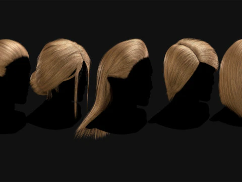 15 Professional Realtime Haircard 3D Model