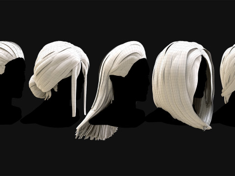 15 Professional Realtime Haircard 3D 模型
