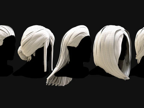 15 Professional Realtime Haircard 3D Model