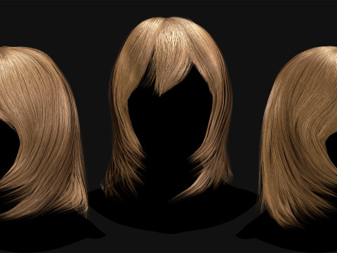 Professional Realtime Haircard Vol 1 3D Модель