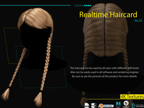 Realtime Haircard No20 3D Модель