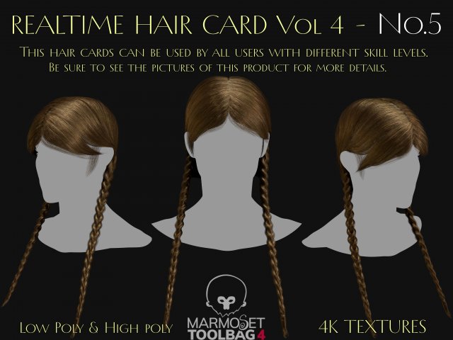 Realtime Haircard Vol 4 - No5 3D Model .c4d .max .obj .3ds .fbx .stl .blend 