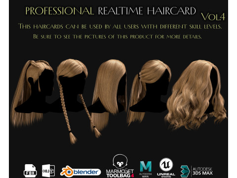 Professional Realtime Haircard Vol 4 Modelo 3D