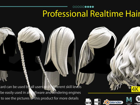 Profesyonel Ger&ccedil;ek Zamanlı Sa&ccedil; Kartı Cilt 4 3D Model