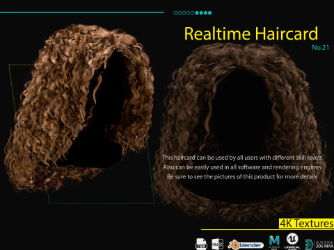 Tarjeta de pelo en tiempo real No21 Modelo 3D