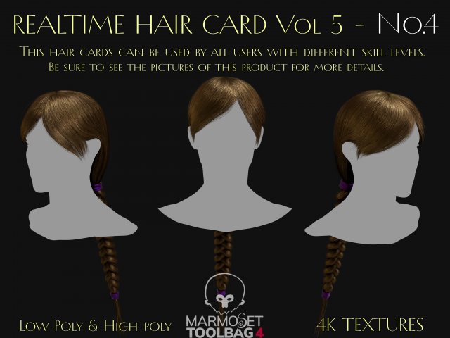 Realtime Haircard Vol 5 - No4 3D Модель .c4d .max .obj .3ds .fbx .stl .blend 
