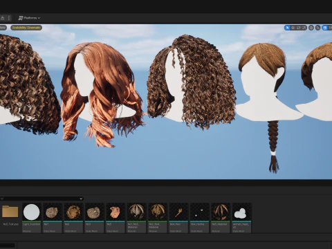 Professional Realtime Haircard Vol 5 3D Model