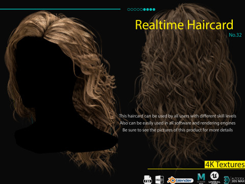 Realtime Haircard No32 3D Модель