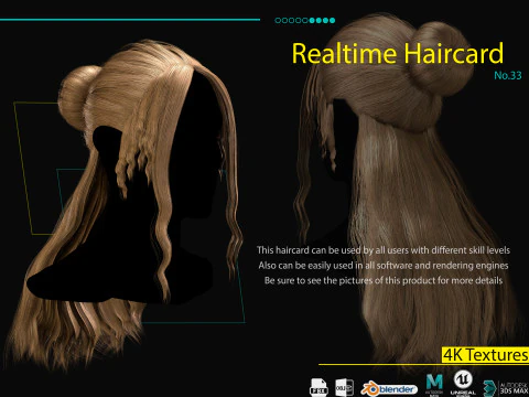 실시간 헤어카드 33호 3D 모델