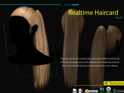 Tarjeta de pelo en tiempo real No37 Modelo 3D