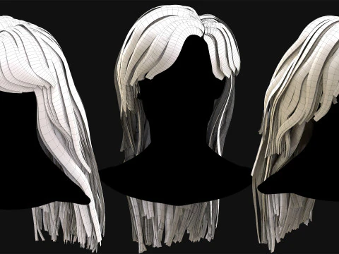 Realtime Haircard No39 3D Model