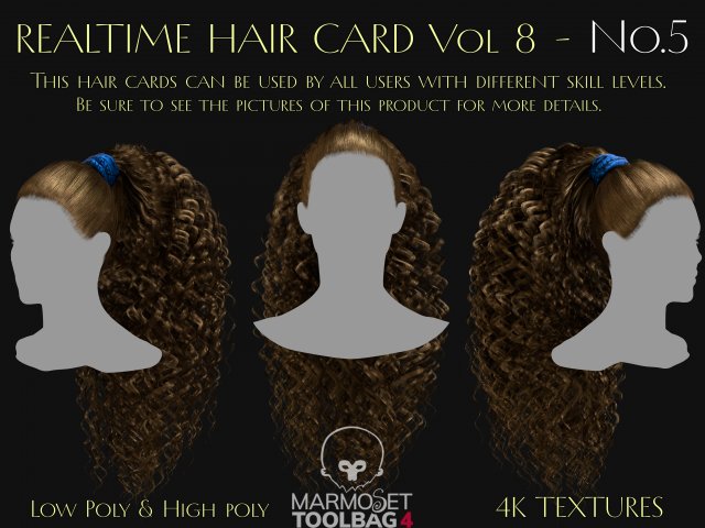 Realtime Haircard Vol 8 - No5 Model 3D .c4d .max .obj .3ds .fbx .stl .blend 
