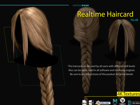 Ger&ccedil;ek Zamanlı Sa&ccedil; Kartı No 48 3D Model