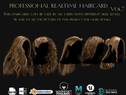 Professional Realtime Haircard Vol 7 3D Модель