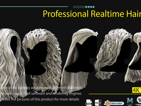 Professional Realtime Haircard Vol 7 3D Model