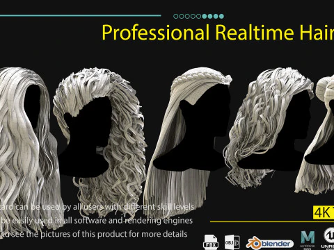 Professional Realtime Haircard Vol 7 3D Model
