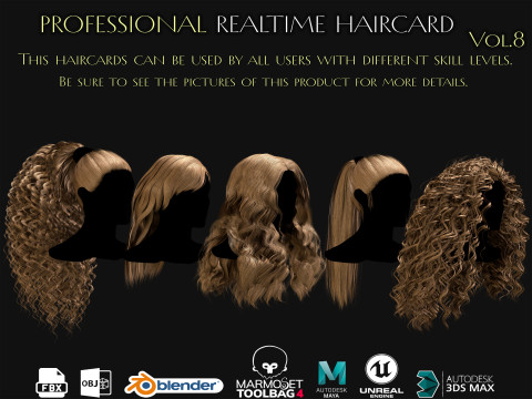 Professional Realtime Haircard Vol 8 3D Модель