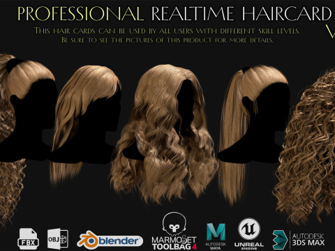 Professional Realtime Haircard Vol 8 3D Модель