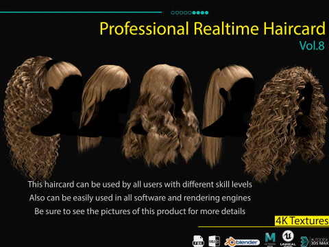 Professionele Realtime Haarkaart Vol 8 3D Model
