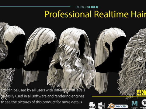 Professional Realtime Haircard Vol 8 3D Model