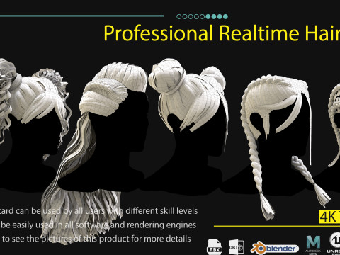 Professional Realtime Haircard Vol 9 3D 模型