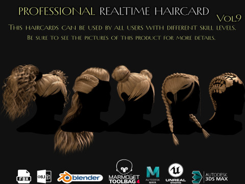 Professional Realtime Haircard Vol 9 3D Модель