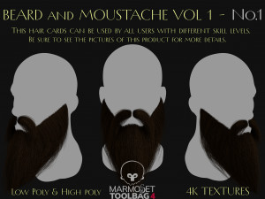 Beard and Moustache Vol 1 - No1 3D मॉडल
