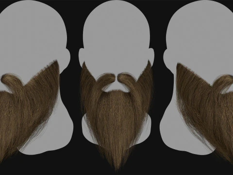 Realtime Beard and Moustache No1 3D Model