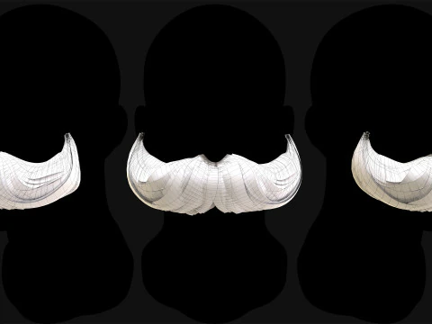 Realtime Beard and Moustache No2 3D Model