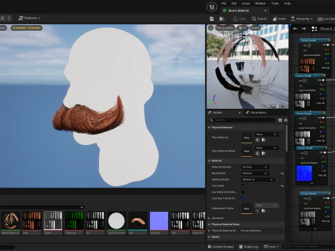 Realtime Beard and Moustache No2 3D Model