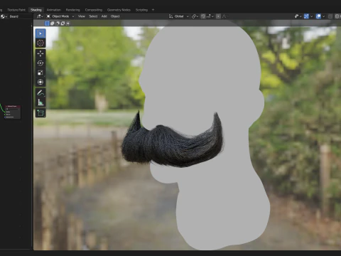 Realtime Beard and Moustache No2 3D Model