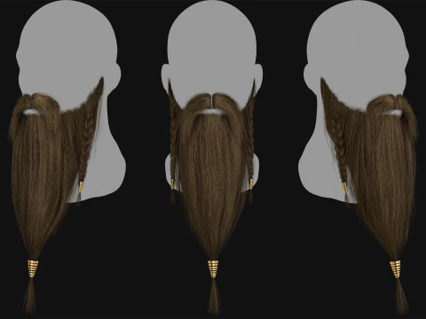 Realtime Beard and Moustache No3 3D Model