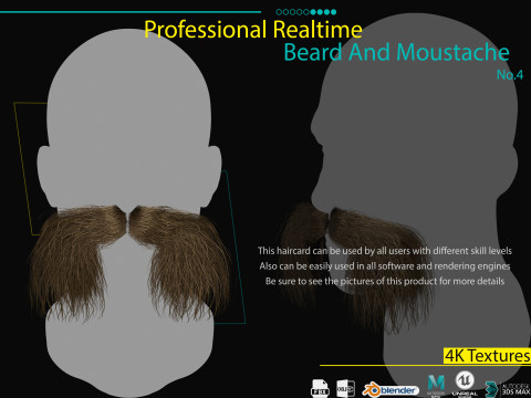 Realtime Beard and Moustache No4 3D 模型