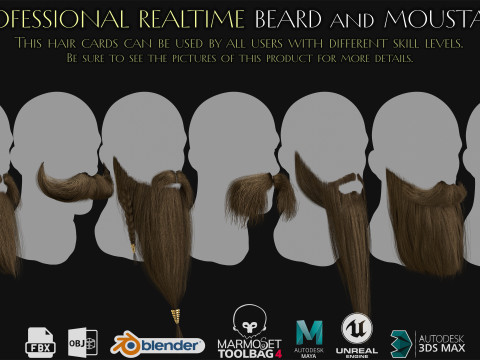 7 Professional Realtime Beard and Moustache 3D-Modell