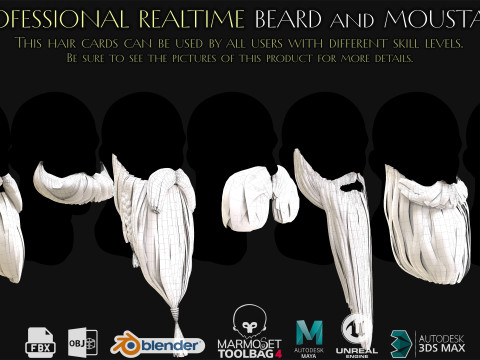 7 Professional Realtime Beard and Moustache 3D-Modell