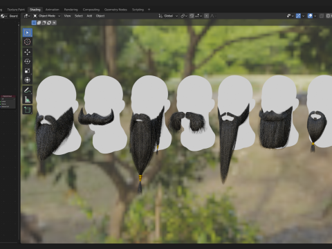 7 Professional Realtime Beard and Moustache 3D-Modell