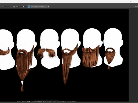 7 Professional Realtime Beard and Moustache 3D-Modell