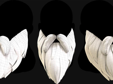7 Professional Realtime Beard and Moustache 3D Model