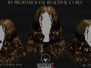 10 Professional Realtime Curly Hair Modelo 3D