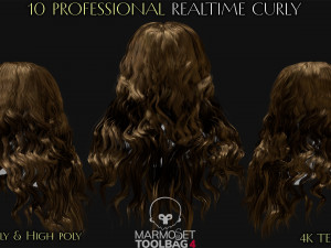 10 Professional Realtime Curly Hair Modelo 3D