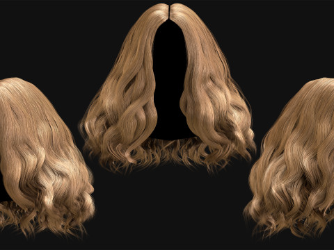 10 Professional Realtime Curly Hair Modelo 3D