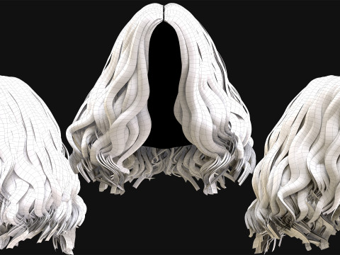 10 Professional Realtime Curly Hair Modelo 3D