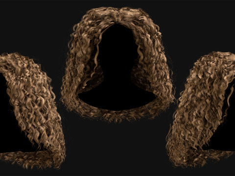 10 Professional Realtime Curly Hair Modelo 3D