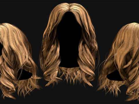 10 Professional Realtime Curly Hair Modelo 3D