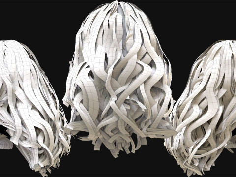 10 Professional Realtime Curly Hair Modelo 3D